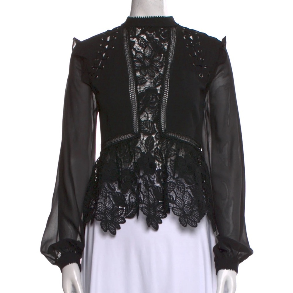 Self-Portrait Black Lace Blouse